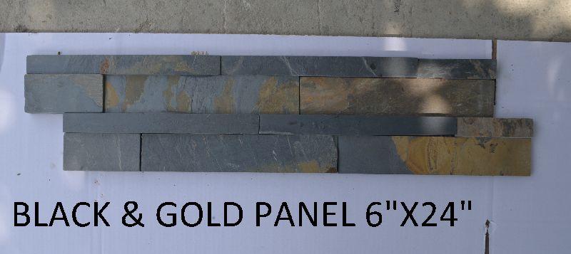 6X24 Black & Gold Wall Cladding Panel