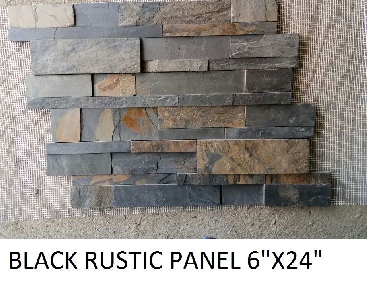 6X24 Black Rustic Wall Cladding Panel