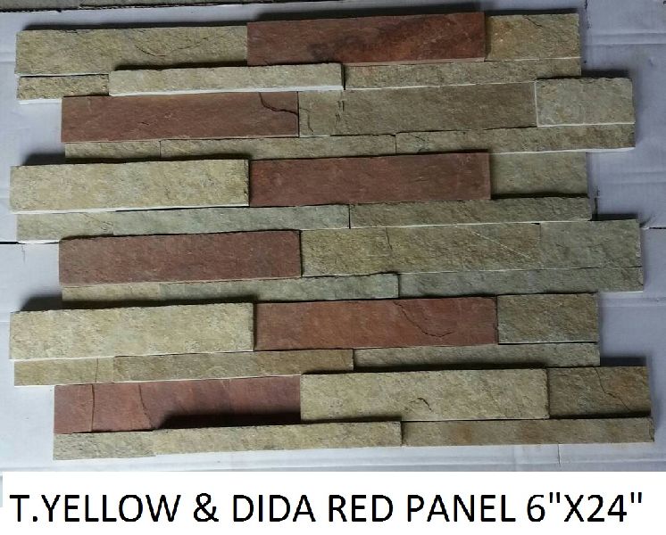 6X24 T Yellow And  Dida Red Wall Cladding Panel