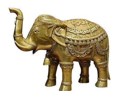 Golden Brass Elephant Statue, INR 2 kINR 20 k / Piece by Sudhan India ...