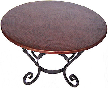 Metal Copper Circle Center Table
