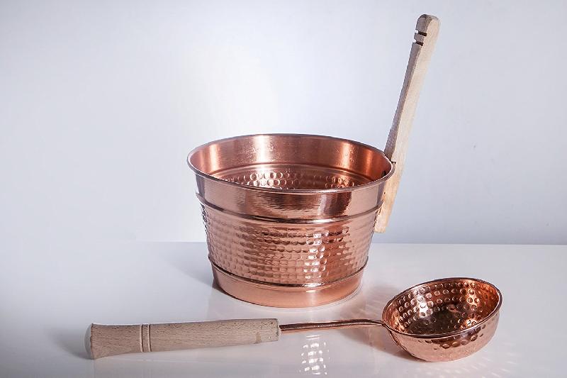 Copper Sauna Bucket with Ladle