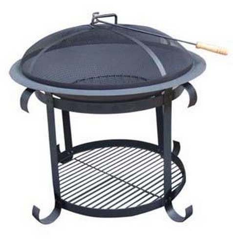 Iron outdoor patio fire pit, Color : Black