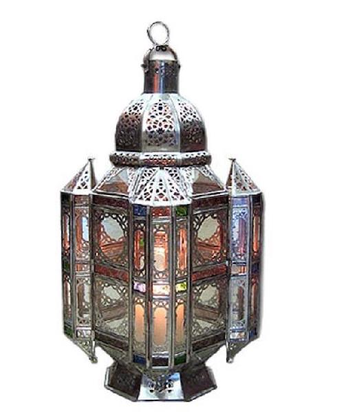 Multicolored silver coated lantern., for Home Decor Outdoor Decor