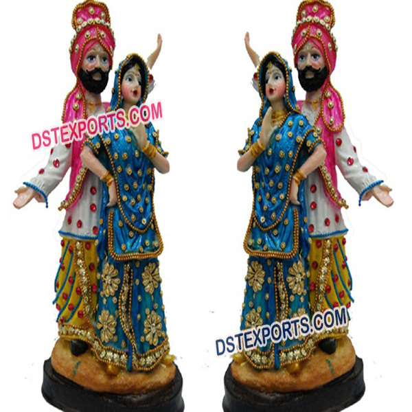 Jatt & Jatti Dancing Statue, Color : Customized