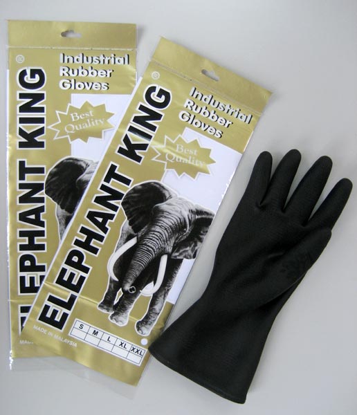DD 101 Black Industrial Double Dipped Rubber Gloves