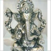 White Metal Ganesha Statue