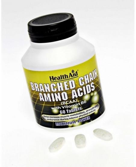 HealthAid Branched Chain Amino Acids (BCAA) With Vitamin B6 (60 Tablets)