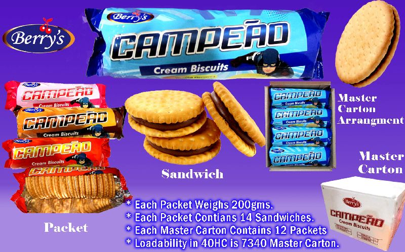 Campeao Vanilla Cream Sandwich Biscuits