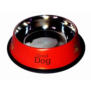 1800ML RED Pet Club51 HIGH QUALITY STAINLESS STEEL DOG FOOD BOWL