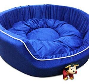 Puppy Face Blue Dog Round Bed