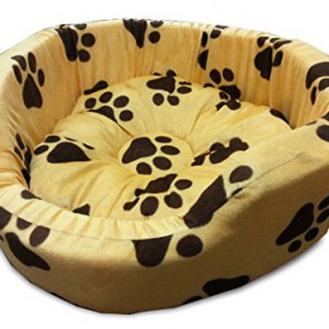 Dark Brown Paws Design Super Dog Small Bed