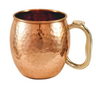 COPPER  MUG WITH BRASS HANDLE FDA APPROVE FOR HEALTH PLUS.