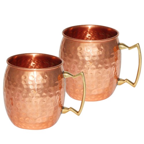 Copper Mug With Brass Handle 16Oz, for DRINKWARE, Certification : FDA