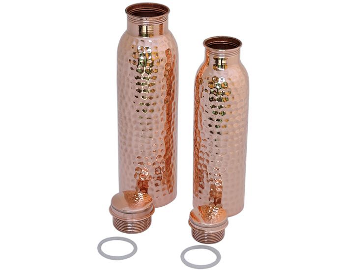 Handmade Joint Free Copper Hammer Water Bottle.