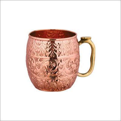 MOSCOW MULE COPPER MUG WITH BRASS HANDLE.