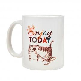 HUFT Enjoy Today Cat Mug