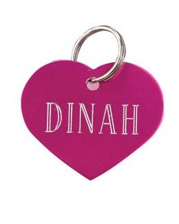 HUFT Heart Dog Name Tag-Pink