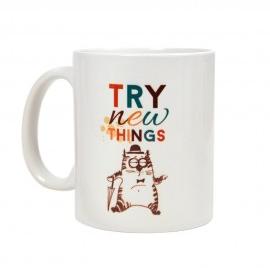 HUFT Try New Things Cat Mug