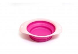 Medium Foldable Dog Bowl With Tray-Pink