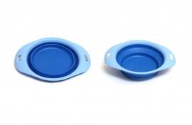 Small Foldable Dog Bowl With Tray-Blue