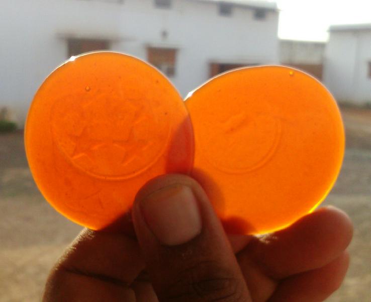 Solid Kusmi 5star Button Lac, Color : Yellow Orange