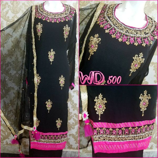 DESIGNER GEORGETTE PARTY SUITS W-500