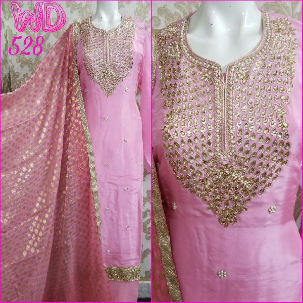 SILK PARTY WEAR SUITS W-528