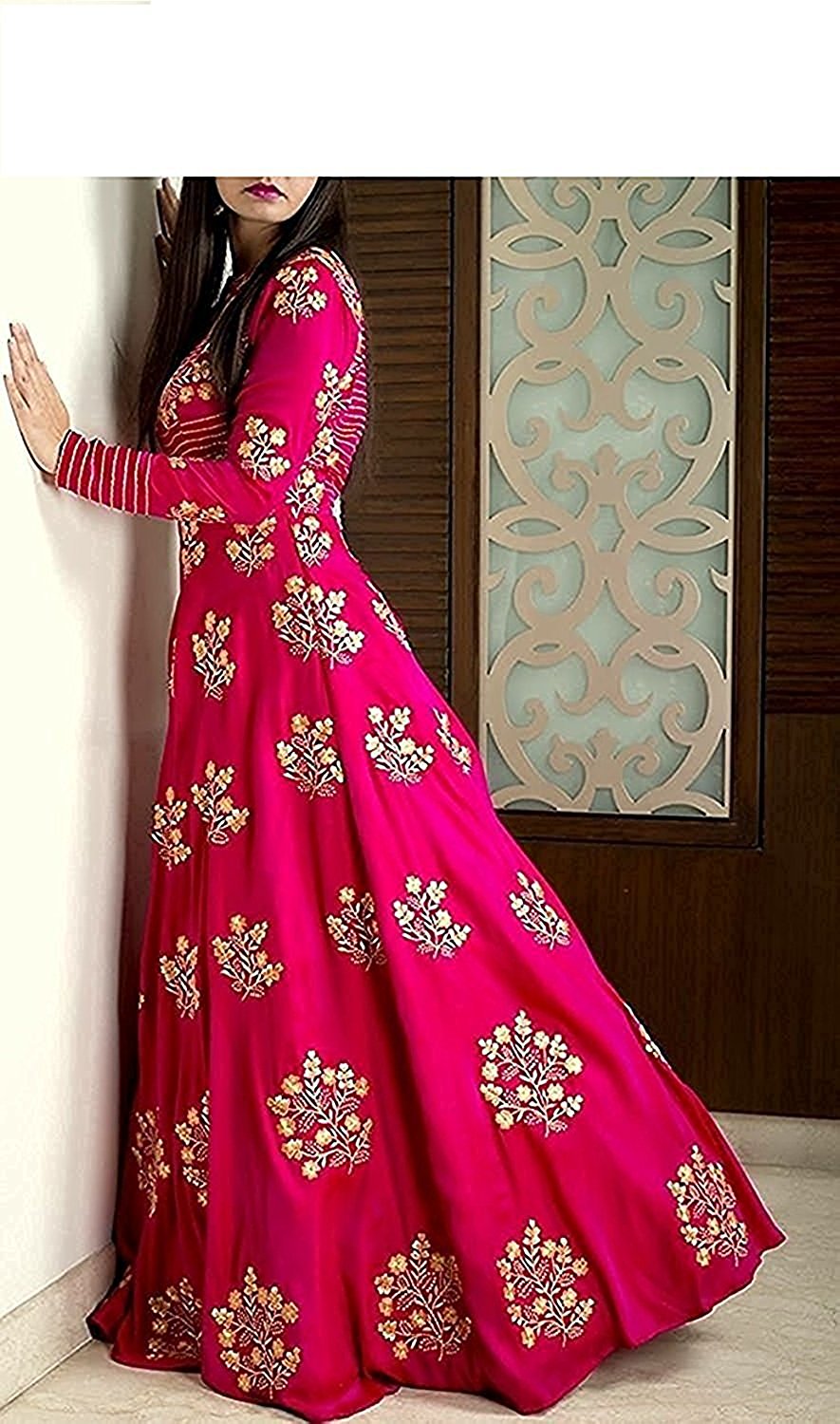 Heavy Pink Embroidery Tapeta Silk Salwar Suits