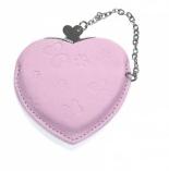 Heart Hand Mirror Leather Pink Case