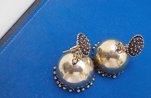 german silver earrings jhumkas