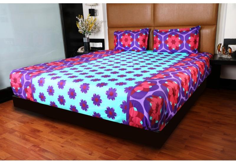 Double Bedsheet With 2 Pillow Covers