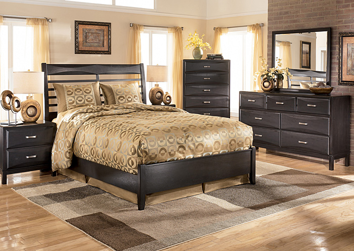 Kira Black Queen Panel Bed