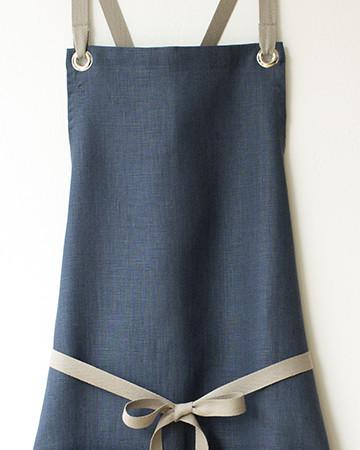 Plain Linen Kitchen Apron, Color : Blue