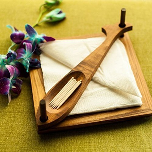 Wooden Napkin & Toothpick Holder, Color : Brown