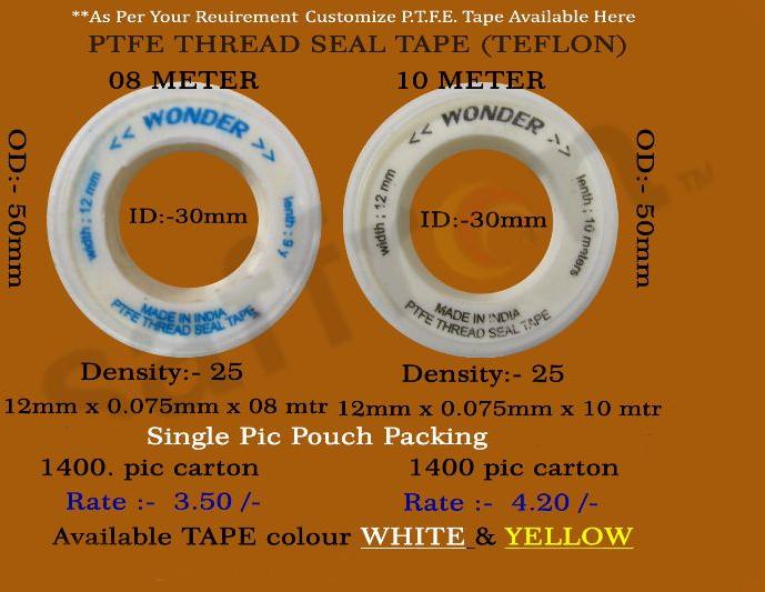 low density PTFE tefflon tape