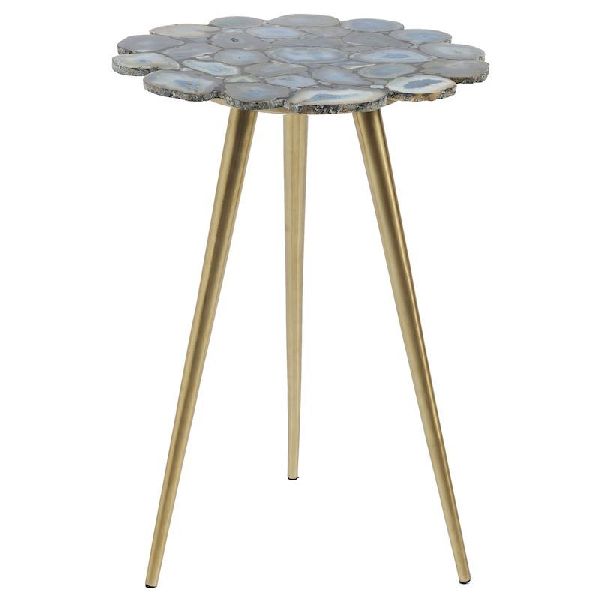 SSF11013 Iron & Agate Stone Side Table