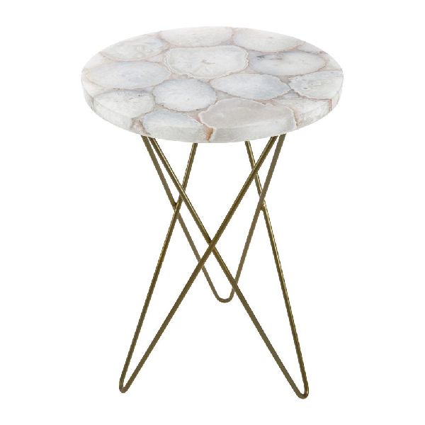SSF1104 Iron & Agate Stone Side Table