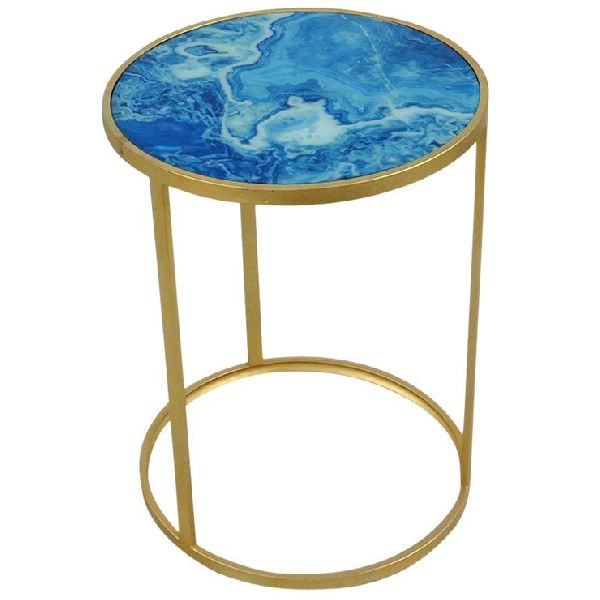 SSF3317 Iron & Agate Stone Side Table