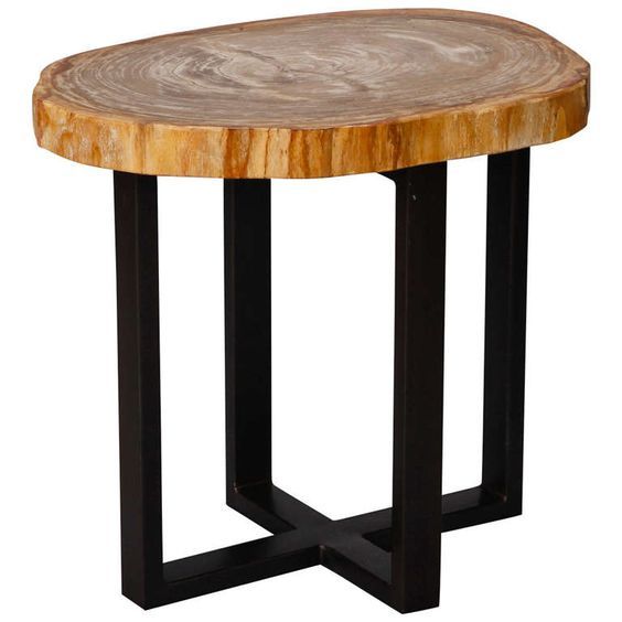 SSF3319 Iron & Agate Stone Side Table