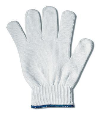 Nylon Knitted Gloves, Color : White / Blue