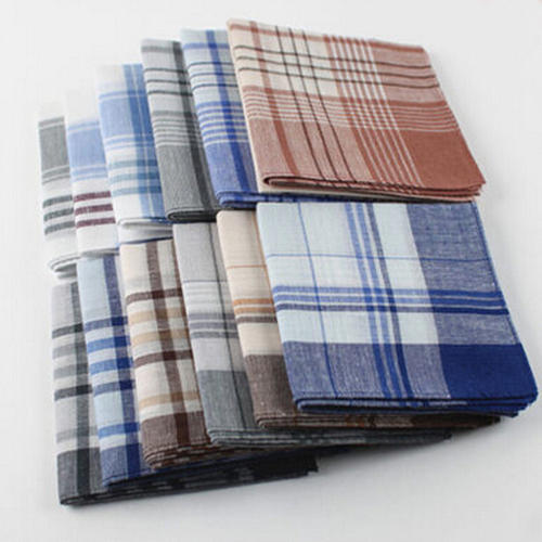 Cotton Checkered print Mens Handkerchiefs, Feature : Skin Friendly