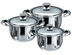 Steel casseroles, Capacity : 100 ml, 1500 ml, 2500 ml