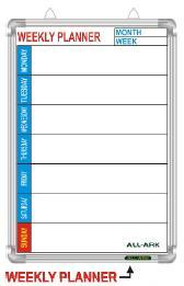 Weekly Planner Board, Size : 600 x 900mm.