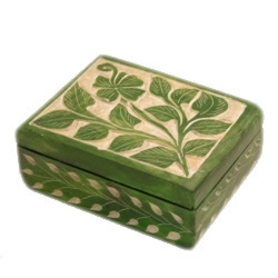 Green Stone Box, Size : 10.4x8x4.4 Cm