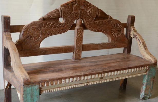 Carved Wooden Benches