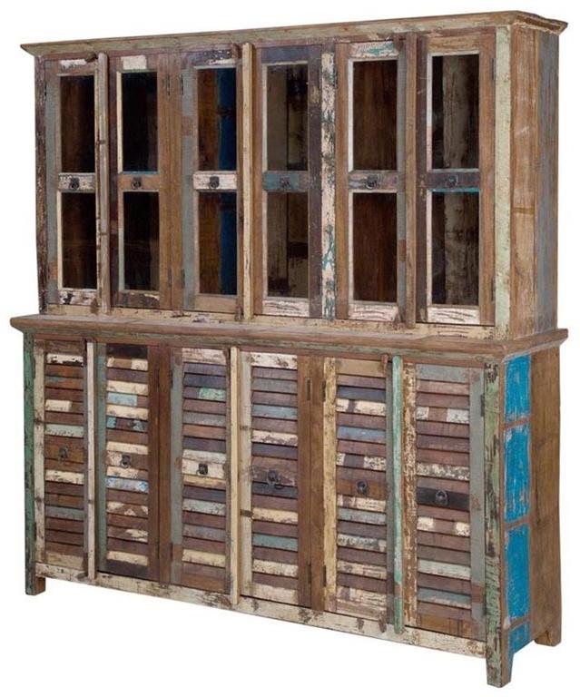 Reclaimed Wooden Tall Hutch Cabinet