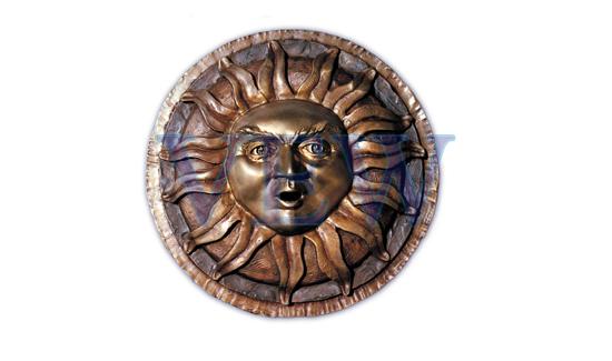 Polished metal Sun Sculpture, Color : brown