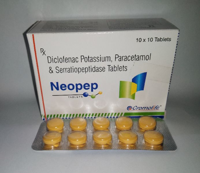 Diclofenac Potassium Paracetamol Serratiopetidase Tablets