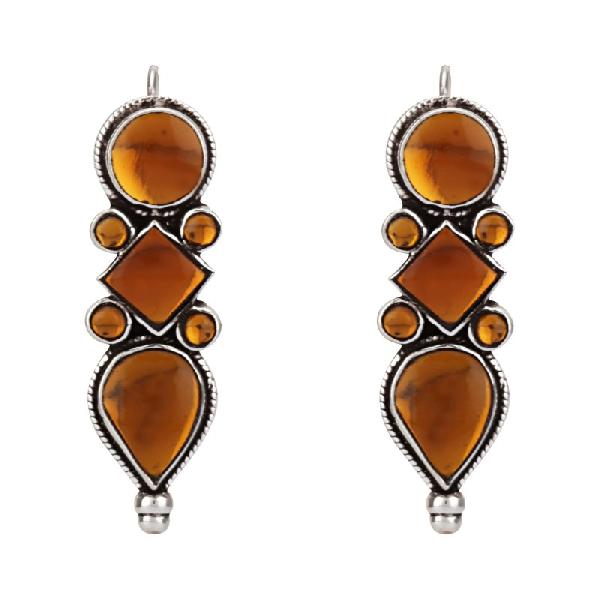 Amber Glass Alpona Earrings